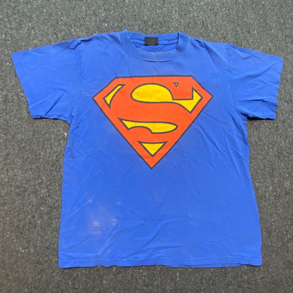 Changes Superman Graphic T Shirt L Blue Vintage 90s Skater‎ Shield Logo
